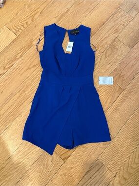 Adelyn Rae Royal Blue Sleeveless V-Neck Romper